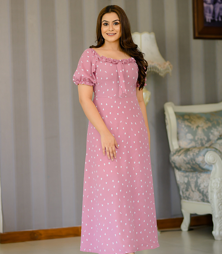 EVELYN PINK PRINTED MAXI DRESS - Liza's Closet