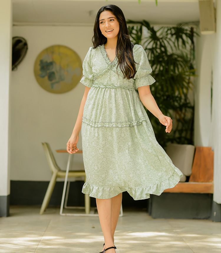 KELIY LIGHT GREEN MINI DRESS - Liza's Closet